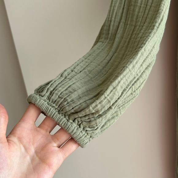 H&M Tunic Dress, Khaki Green, 100% Cotton Long Sleeve Shirt Dress, Size XS - Picture 8 of 16